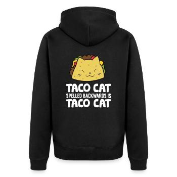 Taco Cat Spelled Backward Is Taco Cat - Unisex Premium Organic Zip Hoodie - black - Back - Nico (187cm)