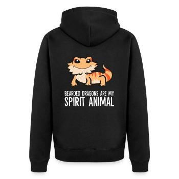 Bartagamen sind mein Seelentier Haustier - Unisex Premium Bio Zip Hoodie - Schwarz - Hinten - Nico (187cm)