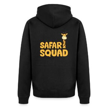 Safari Squad Africa Safari Giraffe - Unisex Premium Organic Zip Hoodie - black - Back - Nico (187cm)