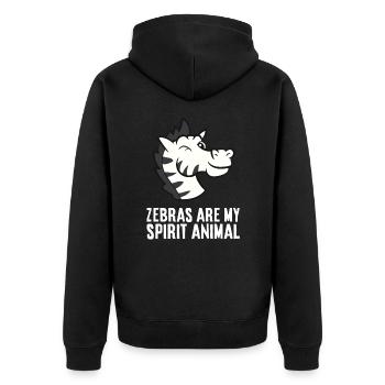 Zebras Are My Spirit Animal Love Zebras - Unisex Premium Organic Zip Hoodie - black - Back - Nico (187cm)
