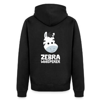 Zebra Whisperer Animal Cute Zebra - Unisex Premium Organic Zip Hoodie - black - Back - Nico (187cm)