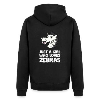 Just a Girl Who Loves Zebras - Unisex Premium Organic Zip Hoodie - black - Back - Nico (187cm)