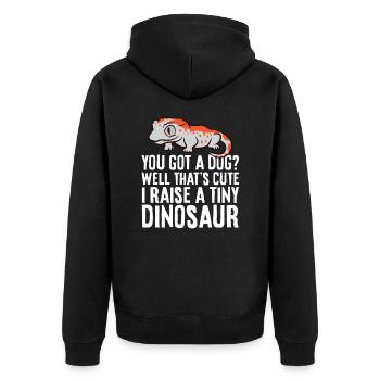 Gargoyle Gecko Pet Sie haben einen Hund? Ich - Unisex Premium Bio Zip Hoodie - Schwarz - Hinten - Nico (187cm)
