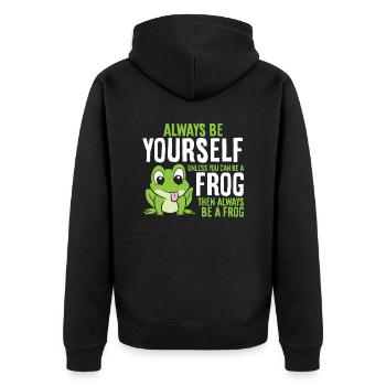 Mignonne grenouille Soyez toujours vous-même, sauf si vous pouvez - Veste à capuche bio Premium Unisexe - noir - Dos - Nico (187cm)