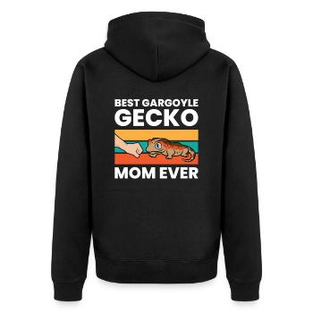 Beste Gargoyle-Gecko-Mutter aller Zeiten - Unisex Premium Bio Zip Hoodie - Schwarz - Hinten - Nico (187cm)