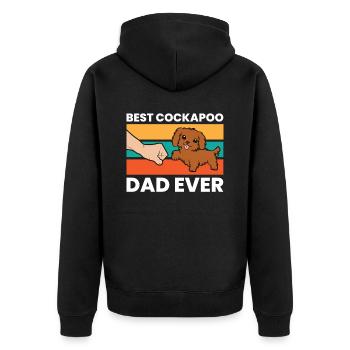 Bester Kakadu-Papa aller Zeiten Haustier - Unisex Premium Bio Zip Hoodie - Schwarz - Hinten - Nico (187cm)