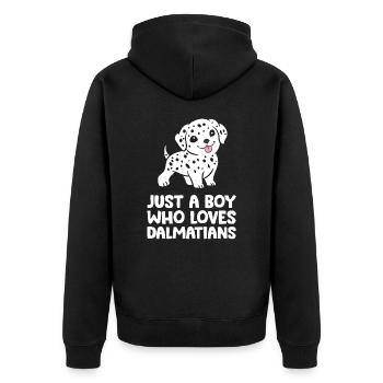 Juste un garçon qui aime les Dalmatiens - Veste à capuche bio Premium Unisexe - noir - Dos - Nico (187cm)