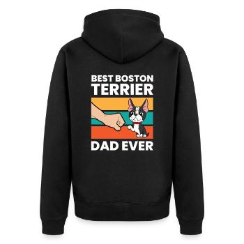 Meilleur Boston Terrier Papa Ever Pet - Veste à capuche bio Premium Unisexe - noir - Dos - Nico (187cm)