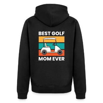 Golf Mom Golfing Sport Funny Best Golf Mom Ever - Unisex Premium Bio Zip Hoodie - Schwarz - Hinten - Nico (187cm)
