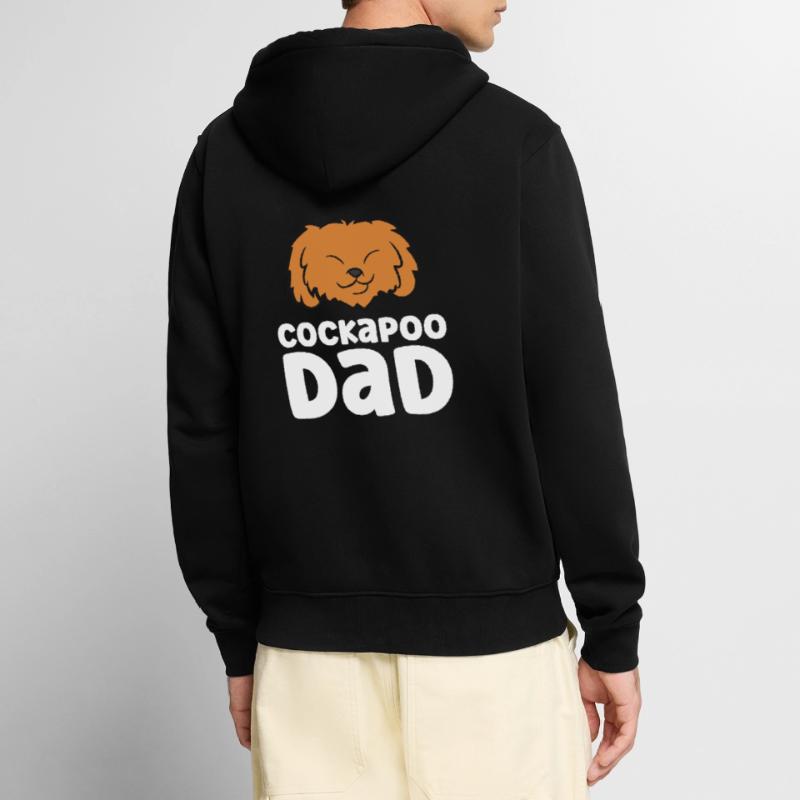 Cockapoo Dog Papa Cockapoo Dad Unisex Premium Organic Zip Hoodie
