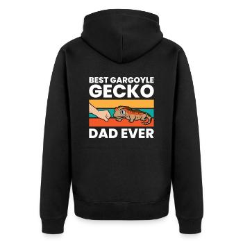 Bester Gargoyle Gecko Dad aller Zeiten - Unisex Premium Bio Zip Hoodie - Schwarz - Hinten - Nico (187cm)
