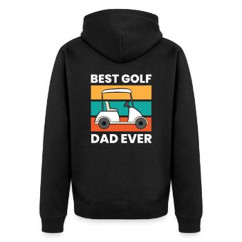 Golf Dad Golfing Sport Funny Best Golf Dad Ever - Unisex Premium Bio Zip Hoodie - Schwarz - Hinten - Nico (187cm)