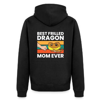 Best Frilled Dragon Mom Ever - Unisex Premium Organic Zip Hoodie - black - Back - Nico (187cm)