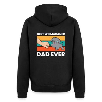 Bester Weimaraner Papa aller Zeiten Haustier - Unisex Premium Bio Zip Hoodie - Schwarz - Hinten - Nico (187cm)