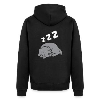 Weimaraner Chien Dormeur Pyjama Dormeur - Veste à capuche bio Premium Unisexe - noir - Dos - Nico (187cm)