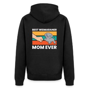Beste Weimaraner-Mama aller Zeiten Haustier - Unisex Premium Bio Zip Hoodie - Schwarz - Hinten - Nico (187cm)
