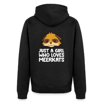 Juste une fille qui aime les suricates - Veste à capuche bio Premium Unisexe - noir - Dos - Nico (187cm)