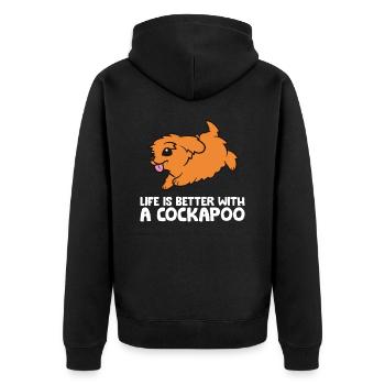 La vie est meilleure avec un cockapoo - Veste à capuche bio Premium Unisexe - noir - Dos - Nico (187cm)