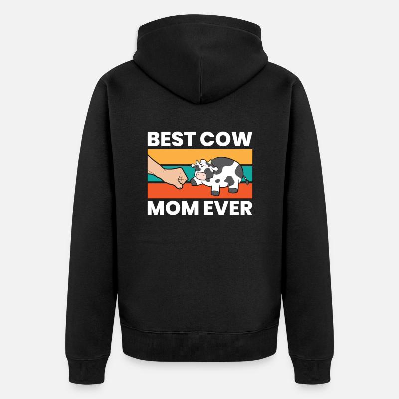 Meilleure mère vache jamais drôle - Veste à capuche bio Premium Unisexe - noir