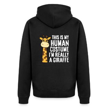 Das ist mein menschliches Kostüm Ich bin wirklich - Unisex Premium Bio Zip Hoodie - Schwarz - Hinten - Nico (187cm)