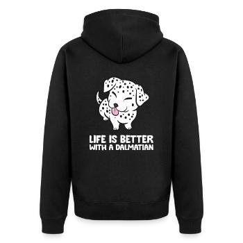 Funny Dalmatian Owner Life Is Better With A - Unisex Premium Organic Zip Hoodie - black - Back - Nico (187cm)