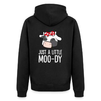 Just A Little Moo-dy Love Cows - Unisex Premium Organic Zip Hoodie - black - Back - Nico (187cm)