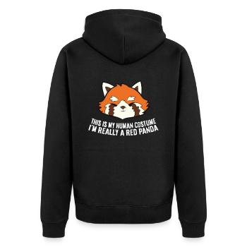 Das ist mein menschliches Kostüm Ich bin wirklich - Unisex Premium Bio Zip Hoodie - Schwarz - Hinten - Nico (187cm)