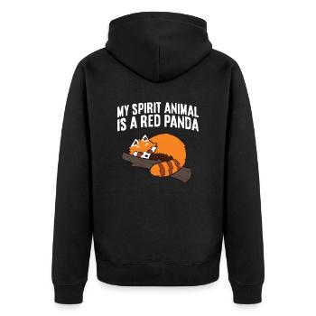 Cute Red Panda My Spirit Animal Is A Red Panda - Unisex Premium Organic Zip Hoodie - black - Back - Nico (187cm)