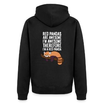 Les pandas roux sont géniaux Je suis génial, donc je suis - Veste à capuche bio Premium Unisexe - noir - Dos - Nico (187cm)