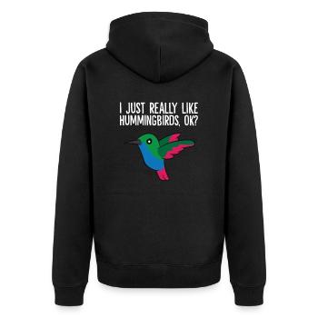 Colibri amoureux de l’observation des oiseaux J’aime les colibris - Veste à capuche bio Premium Unisexe - noir - Dos - Nico (187cm)