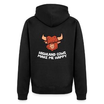 Amoureux écossais des vaches des Highlands Vaches des Highlands - Veste à capuche bio Premium Unisexe - noir - Dos - Nico (187cm)