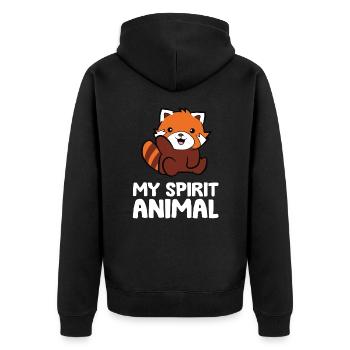 Red Panda Lover My Spirit Animal Kawaii Red Panda - Unisex Premium Organic Zip Hoodie - black - Back - Nico (187cm)