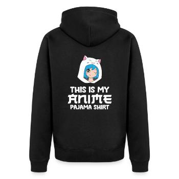 Das ist mein Anime-Pyjama Lustiger Anime - Unisex Premium Bio Zip Hoodie - Schwarz - Hinten - Nico (187cm)