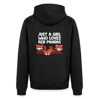 Just a Girl Who Loves Red Pandas - Unisex Premium Organic Zip Hoodie - black - Back - Nico (187cm)