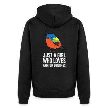Nur ein Mädchen, das gemalte Sprossen liebt - Unisex Premium Bio Zip Hoodie - Schwarz - Hinten - Nico (187cm)