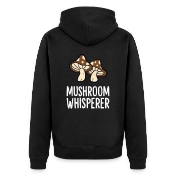 Mushroom Hunter Foraging Mycology Mushroom - Unisex Premium Organic Zip Hoodie - black - Back - Nico (187cm)