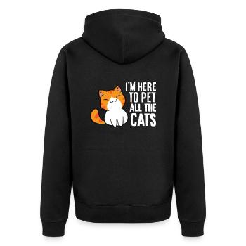 Je suis là pour caresser tous les chats - Veste à capuche bio Premium Unisexe - noir - Dos - Nico (187cm)