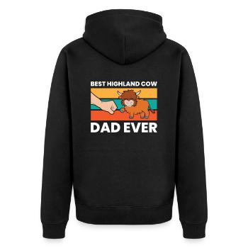 Bovins écossais des Highlands Papa Bester - Veste à capuche bio Premium Unisexe - noir - Dos - Nico (187cm)