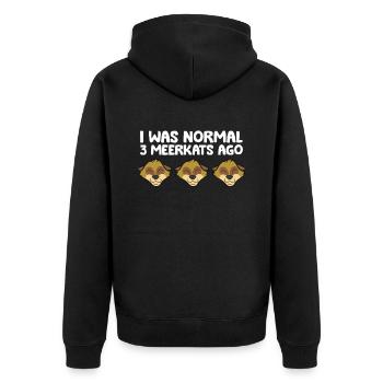 J’étais normal devant 3 suricates drôles - Veste à capuche bio Premium Unisexe - noir - Dos - Nico (187cm)
