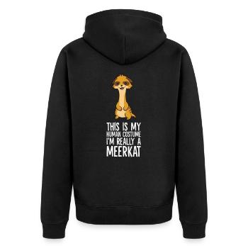 Das ist mein menschliches Kostüm Ich bin wirklich - Unisex Premium Bio Zip Hoodie - Schwarz - Hinten - Nico (187cm)