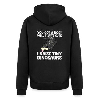 Du hast einen Hund Nun, das ist niedlich Ich - Unisex Premium Bio Zip Hoodie - Schwarz - Hinten - Nico (187cm)