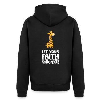 Let Your Faith Be Taller Than Your Fears - Unisex Premium Organic Zip Hoodie - black - Back - Nico (187cm)