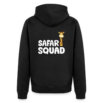 Africa Safari Squad Funny Giraffe - Unisex Premium Organic Zip Hoodie - black - Back - Nico (187cm)