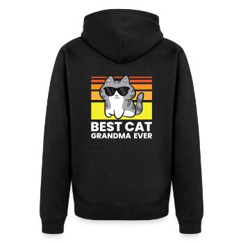Meilleure grand-mère de chat de tous les temps - Veste à capuche bio Premium Unisexe - noir - Dos - Nico (187cm)