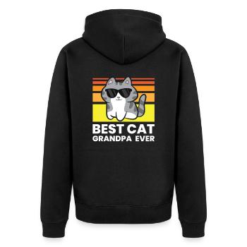 Meilleur grand-père chat de tous les temps - Veste à capuche bio Premium Unisexe - noir - Dos - Nico (187cm)