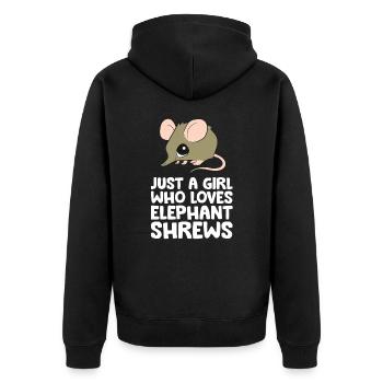 Just a Girl Who Loves Elephant Shrews - Unisex Premium Organic Zip Hoodie - black - Back - Nico (187cm)