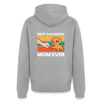 Cavapoo Dog Mama Cavoodle Meilleur Cavapoo Mama - Veste à capuche bio Premium Unisexe - gris chiné - Dos - Nico (187cm)