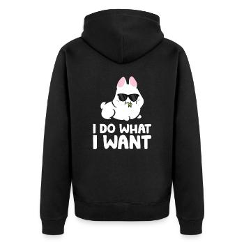 Lapin Je fais ce que je veux Lapin mignon - Veste à capuche bio Premium Unisexe - noir - Dos - Nico (187cm)