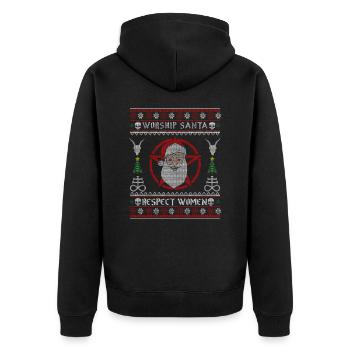 Adorer le Père Noël Respectez les femmes I Diable satanique - Veste à capuche bio Premium Unisexe - noir - Dos - Nico (187cm)