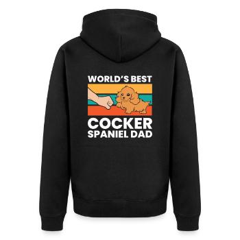 Meilleur Cocker Spaniel Papa Love Cocker - Veste à capuche bio Premium Unisexe - noir - Dos - Nico (187cm)